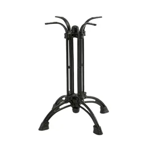 WEKIS Crank Table Base Black Dinning Large Cross Frame Round Pedestal Coffee Industrial Cast Iron Restaurant Metal Table Bases