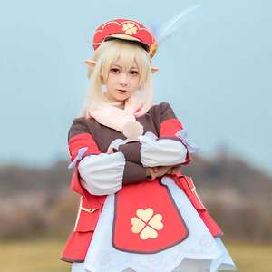 Pelucas de <span class=keywords><strong>Cosplay</strong></span> de <span class=keywords><strong>Klee</strong></span> de <span class=keywords><strong>Genshin</strong></span> <span class=keywords><strong>Impact</strong></span>, Color Oro Leche, Lindas, de Ainizi, Nueva Llegada, para Niñas - Product Image 2