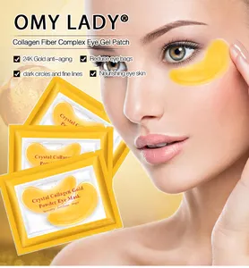 Nutriente idratante antietà rughe collagene di cristallo Lifting della pelle maschera per gli occhi in oro 24 carati
