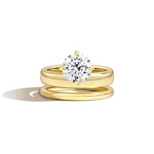 Bague unisexe en argent sterling S925 plaqué or 18 carats avec moissanite |   Prong Setting Laurel Goddess Niche Design |   Certifié GRA Luxe - Product Image 1