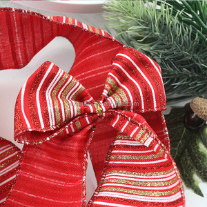 Fita de Poliéster Estampada de Natal OEM 63MM/38MM 10 Jardas Marca NAISHI com Borda Aramada para Decoração de Guirlandas e Árvores - Product Image 5