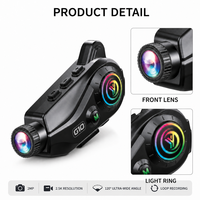 Casque de moto G10 avec caméra RVB, 6.1 2MP 2.5K, WiFi, prévisualisation, enregistrement en boucle, 120° °   Carte TF 256 Go pour appareil photo