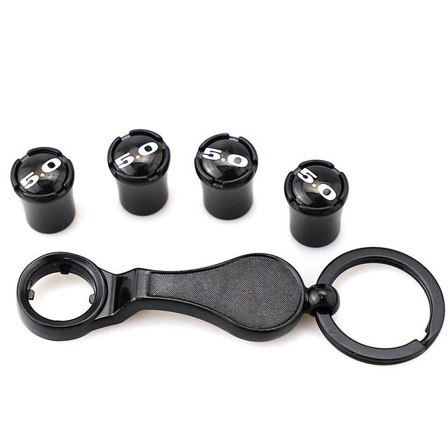 Customize Logo Car Tire Valve Cap, 5.0 Universal Valve Stem Caps Cover Motorcycle Truck Accessories Wholesale with Keychain