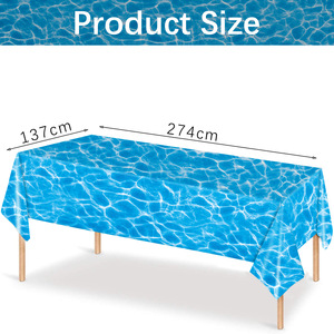 Hailang <b>Tablecloth</b> 137x274cm Wave Pattern Disposable Plastic Party Decoration Prop Cloth for Outdoor Picnic Events - Product Image 4