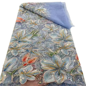 Ni. Ai màu tím hoa đính cườm thiết kế với sequins thêu đính cườm Sequins ren cưới ngọc trai ren Wedding party Dress - Product Image 5