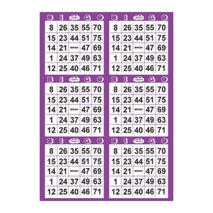 Durable Cards Hot Sale Multicolor Bingo Reusable High Definition Print Playing Game Bingo Paper Card - Product Image 1