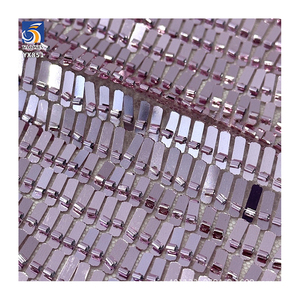 Yx851 500gsm Sang Trọng Châu Âu Và Mỹ Nặng 3x9Mm Sequins Vải Hình Chữ Nhật Sáng Bóng Sequin Thời Trang Ăn Mặc Vải - Product Image 3