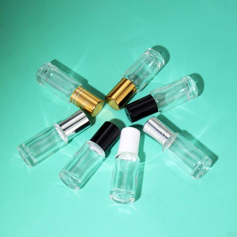 Flacon roll-on rond transparent de 5 ml