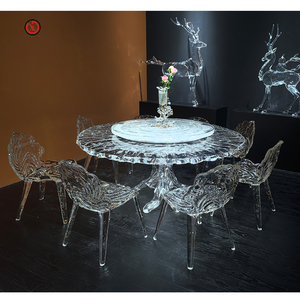 <span class=keywords><strong>Mesa</strong></span> de comedor redonda de 6 plazas de acrílico cristalino platino moderno de lujo personalizado TT - Product Image 1