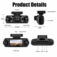 Caméra embarquée OEM/ODM 3,0 pouces 4K+1K+1K+1K à 4 objectifs, enregistreur vidéo de voiture WIFI, moniteur de stationnement 24H, enregistrement en time-lapse GPS, DVR