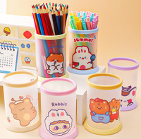 Vente chaude translucide stylo crayon organisateur multi-fonctionnel papeterie bureau approvisionnement organisateur stylo tasse Pot
