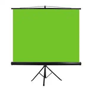 شاشة مخصصة خضراء مع حامل ثلاثي القوائم 1.5m*2m محمولة قابلة للطي كروم كاي كشاف خلفية
