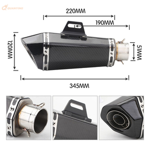 Pot d'échappement en acier inoxydable pour moto Monkey, section avant modifiée, silencieux <span class=keywords><strong>Scorpion</strong></span>, petit, argenté et noir - Product Image 2