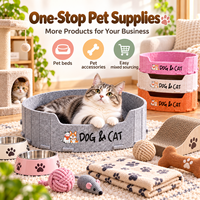 Lit pour chat convertible en feutre avec doublure en peluche, lit-caverne et lit-coquille multifonctionnel pour chat, nid d'intérieur pour animaux de compagnie, vente en gros