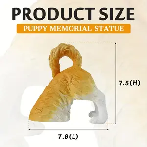 Dekorasi kebun anjing penggali realistis US-Resin kuning & putih, tahan cuaca untuk teras halaman - Product Image 4