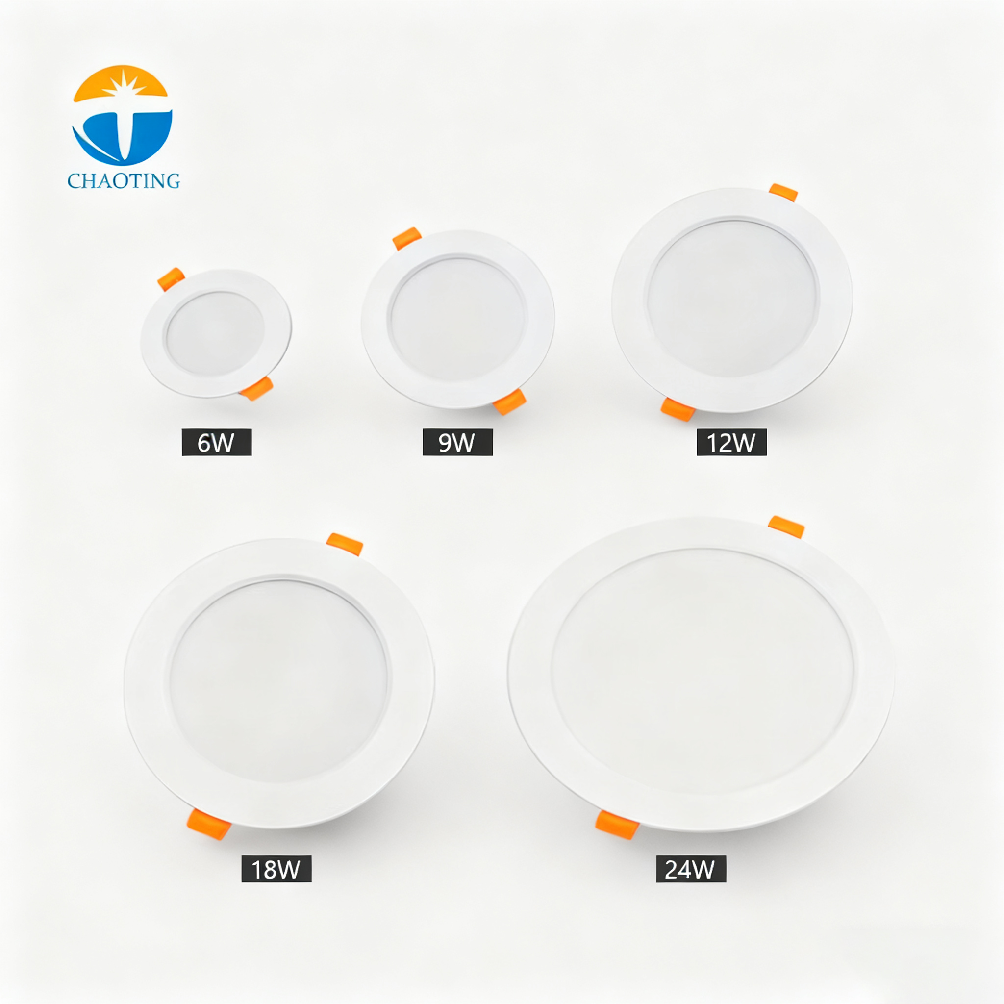 Factory Direct Recessed Downlight Optional CCT 3000K-6000K 6W-24W Led Panel Lamps Ceiling Spot Lights 1-Year Warranty Down Light