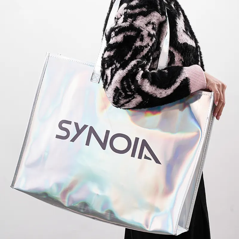 customized pvc tote shopping bag with printed logo