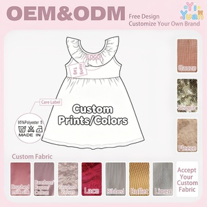 ชุดเดรสยูนิคอร์นวิเศษสำหรับเด็กผู้หญิงแบบ OEM สีชมพูพิมพ์ลายสายรุ้ง คอระบาย แต่งระบาย ชุดลำลองฤดูร้อน ราคาขายส่งจากเมืองอี้หวู่ ประเทศจีน - Product Image 2