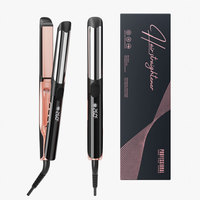 Pelurus Rambut Flat Iron 2 in 1 Pelurus & Pengeriting dengan Layar LED Pemanasan Cepat Suhu Dapat Diatur untuk Rambut Keriting Rusak