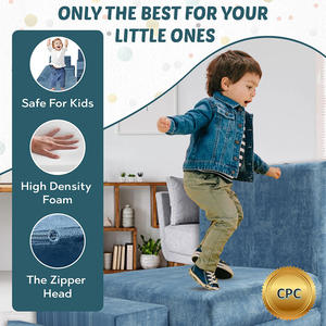 أريكة لعب للأطفال مكونة من 11 قطعة قابلة للغسل مع غطاء من الفوم الفاخر، مصممة خصيصًا للأولاد والبنات وحاصلة على شهادة Oeko-Tex - Product Image 3