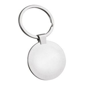 Porte-clés rond en métal de 30 mm, porte-monnaie creux - Product Image 3