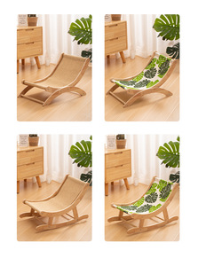 Papan goresan kucing kayu papan gores, tempat tidur gantung kucing tiang gores mainan latihan hewan peliharaan dengan alas Anti selip - Product Image 4