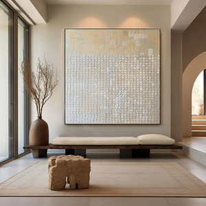 Pintura Moderna Abstracta de Gran Tamaño en Beige Estilo Wabi Sabi, <span class=keywords><strong>Arte</strong></span> en Lienzo Pintado a Mano para Hogar y Galería - Product Image 3