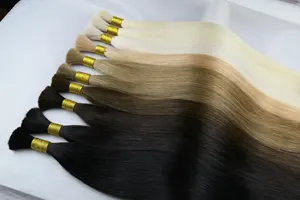 Virgin Remy menschliches Haar Verlängerung blondes Haar Massenverlängerungen natives unverarbeitetes 100 % natürliches Haar Massenware für Verlängerungen
