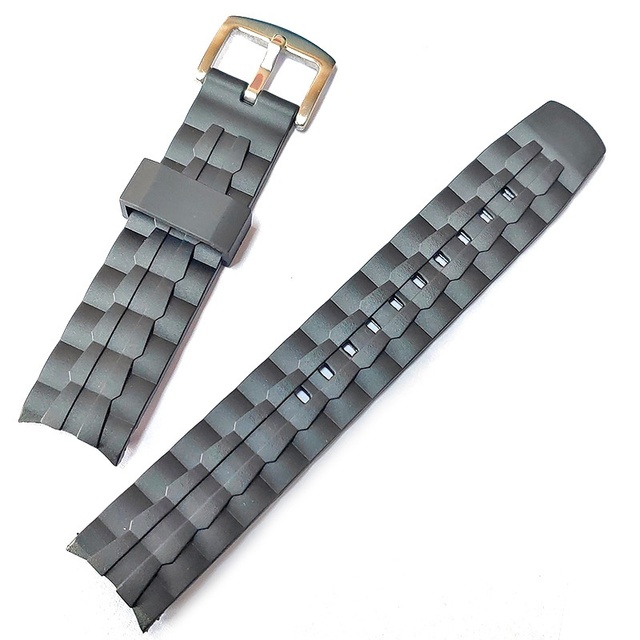 Starbands Silicone Rubber Replacement Watch Band 22mm Black Resin Strap for EF-550 Watch