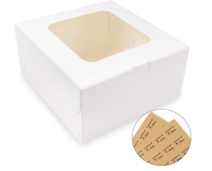 Boîtes en carton blanc avec fenêtre pour gâteaux, pâtisseries, chocolats, biscuits, tartes - Product Image 4