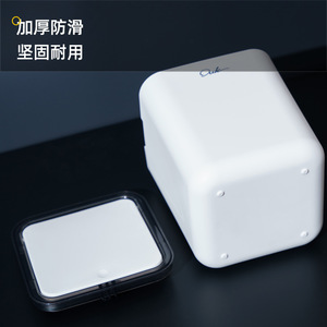 Ouk Desktop Trash Can Square With Lid Mini For Bedroom Dorm <b>Home</b> Use - Product Image 4