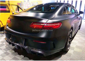 Difusor de labio de parachoques trasero de fibra de carbono con puntas de silenciador de escape para Benz <span class=keywords><strong>C238</strong></span> E200 E300 <span class=keywords><strong>E53</strong></span> 63 AMG Coupe Sport 2017 + estilo B - Product Image 3
