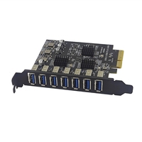 Carte d'extension 10Gbps 7 ports USB3.2 Gen 2 PCI-E 3.0x4 avec puce Asmedia ASM3142 Adaptateur de concentrateur PCI Express 7 ports