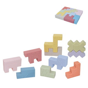 맞춤형 부드러운 고무 블록 - 쌓기 및 치아발육 장난감, 대형, 10개 교육용 어린이 장난감 (조립 및 놀이용) - Product Image 1