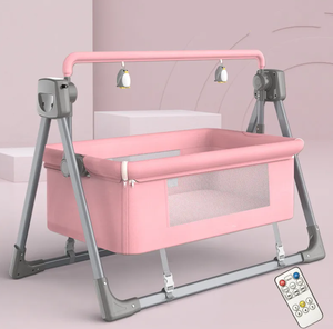 Cuna Mecedora Eléctrica Multifuncional para Bebés, Diseño Plegable, Música, Mosquitero, Columpio Electrónico - Product Image 6