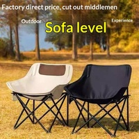 Outdoor Klappstuhl im europäischen Stil aus Kohlenstoffstahl, mondförmig, tragbare Bank, Angelhocker mit Rückenlehne, Picknickhocker aus Oxford-Stoff