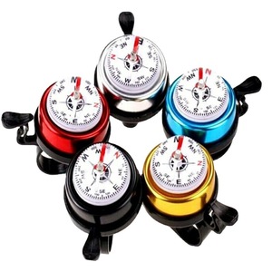 Campana para bicicleta con brújula, aleación de aluminio, soporte para manillar de bicicleta de montaña, negro, plateado, rojo, azul, amarillo, duradero - Product Image 2