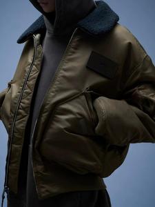 OEM Custom 2025 Novo Estilo Vôo Bombardeiro Jaqueta Inverno Casaco Stand Collar Atacado - Product Image 5