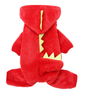 Shine And Shine Pet Dinosaur Costume Hooded Winter <b>Clothes</b> <b>For</b> Small Dogs <b>Cats</b> - Product Image 2