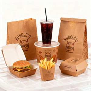 Bandeja Desechable <span class=keywords><strong>de</strong></span> Papel Kraft <span class=keywords><strong>de</strong></span> Dos Compartimentos <span class=keywords><strong>con</strong></span> Función Anti-Rizado para Comida para Llevar, Sushi, Papas <span class=keywords><strong>Fritas</strong></span> - Product Image 4