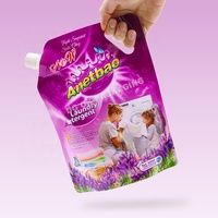 Pochette souple personnalisée avec bec verseur en PET, résistante à l'humidité, pour savon liquide, lessive, emballage alimentaire avec fermeture éclair