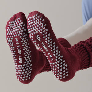 Calcetines de Pilates Profesionales Antideslizantes para Mujer, Calcetines de Yoga de Tubo Largo para Otoño e Invierno, Calcetines Deportivos de Fitness Gruesos hasta la Pantorrilla, Calcetines de Punto - Product Image 2