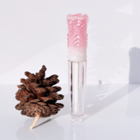 Tube d'échantillon de brillant à lèvres rose personnalisé, unique et créatif, en forme de fleur, en plastique, pour créer votre propre brillant à lèvres, tubes transparents de 6 ml