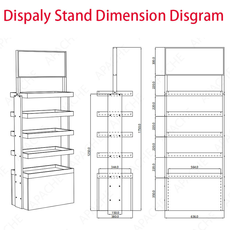 Apache Custom 5-layers Wood Mineral Water Display Rack for Supermarket — view 2
