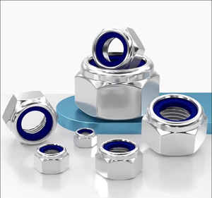 אגוז נעילה ניילון מגולוונת, Q235 פלדת פחמן, אגוז נעילה עצמית, אגוז נעילה m3-m30 - Product Image 3