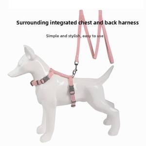 Quchonpet BSCI Fabrik Großhandel Modisches Haustier-Geschirr-Leinen-Set Verstellbares Polyester-Band-Dekor-Geschirr für kleine Hunde und Katzen - Product Image 3