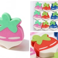 Gommes à effacer promotionnelles en PVC pas chères, forme unique, emballage en boîte en papier, pour l'école, les enfants, la maison et le bureau.