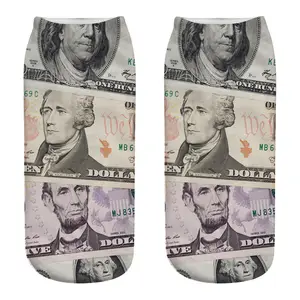 China Supplier Personalized US Dollar Money High Quality 3D Customized Socks