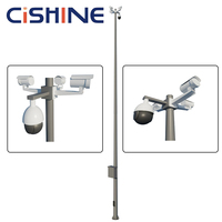 Soporte de Montaje para Cámara de Vigilancia Solar para Exteriores de 10m 14m 15m 5m 6m 8m 4 Metros, Soporte para Poste de Cámara con Panel