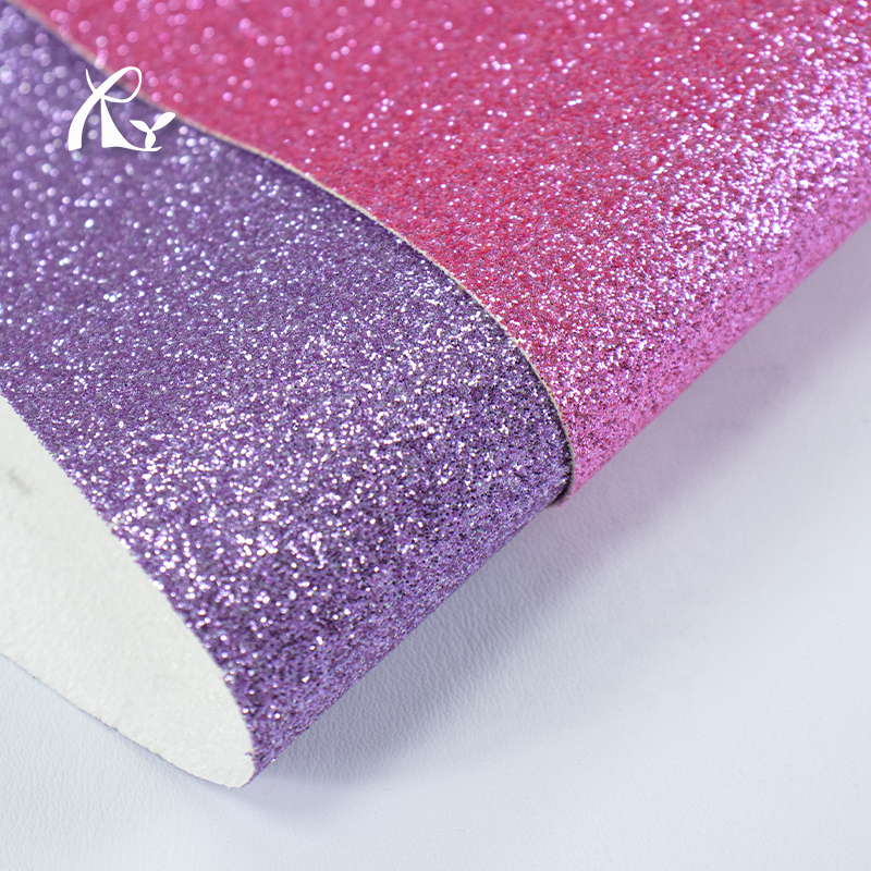 Chunky Glitter Fabric Synthetic Leather Fine Shiny Sheet PU Leather Sparkle Glitter Faux Leather for Bags Shoes Notebook